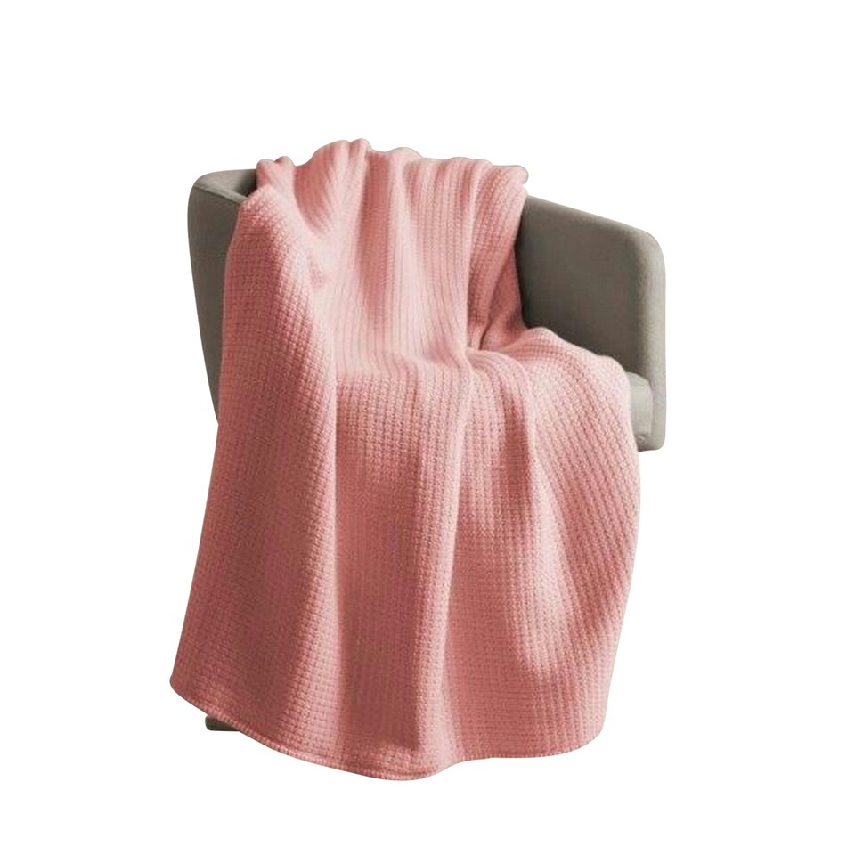 Belledorm Luxury Waffle Throw - Coral - One Size