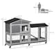image 7 of PawHut Rabbit Hutch, Bunny Cage Outdoor 2-Tier w/ Wheels & Tray, Grey