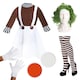 image 1 of Factory Worker Costume - Wig, Gloves, Tights & Face Paint Brown | XL