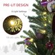 image 4 of HOMCOM 5ft Artificial Prelit Christmas Tree w/ LED Lights, Purple Ornaments