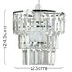 image 3 of ValueLights Kelsks 3 Tier Ceiling Light Shade Acrylic Droplet Chrome