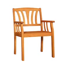 Kapalua Outdoor Wooden Garden Slatted Dining Chair Brown