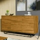 image 6 of Sideboard 140cm Oak Finish with Matching Fronts and Black Frame Multi