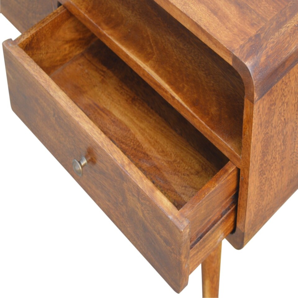 image 1 of Artisan Furniture Solid Wood Curved Chestnut Media Unit