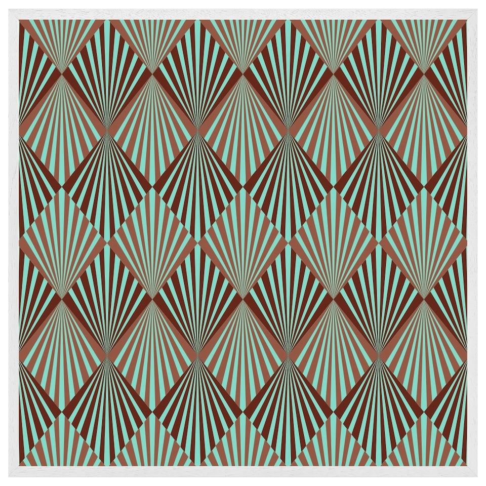 image 1 of Green geometric rays (Picture Frame) White | XS