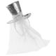 image 3 of Pack of 6 Mini Silver Glitter Fascinator Top Hat Silver | One Size