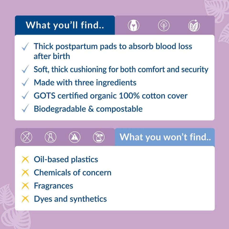 image 1 of Natracare Maternity Pads 4 x 10 Pack