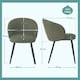 image 9 of SONARA Modern Set of 2 Chunky Weave Fabric Ergonomic Dining Chairs with Arms | Green