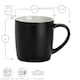 image 3 of Argon Tableware 6x Matt Coloured Coffee Mugs - Black - 350ml - Tea Mug Latte Mug Cappuccino Mug Drinking Mug Black