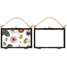 Nicola Spring Hanging Metal Photo Frames - 6" x 4" - Black - Pack of 2 - Hanging Picture Frame Display Frame Poster Frame Picture Display | Black | S