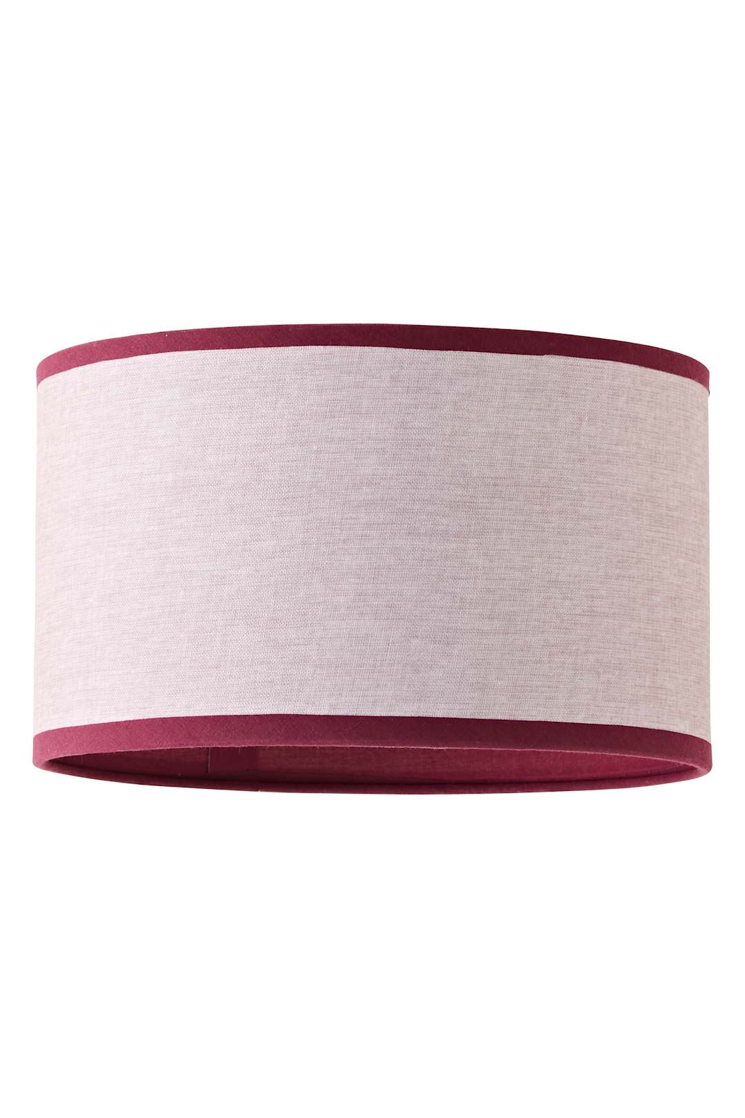 ValueLights Kiara Pink Linen Woven Drum Easy Fit Ceiling Lamp Shade with Bulb in Dark Pink | Size: Small