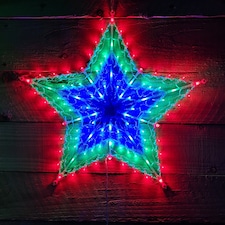 50cm Multi Colour LED Window Star Light Up Indoor/Outdoor Christmas Decorations