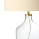 image 4 of Contemporary Elegant Table Lamp with Clear Glass Base and Oatmeal Linen Shade | Clear