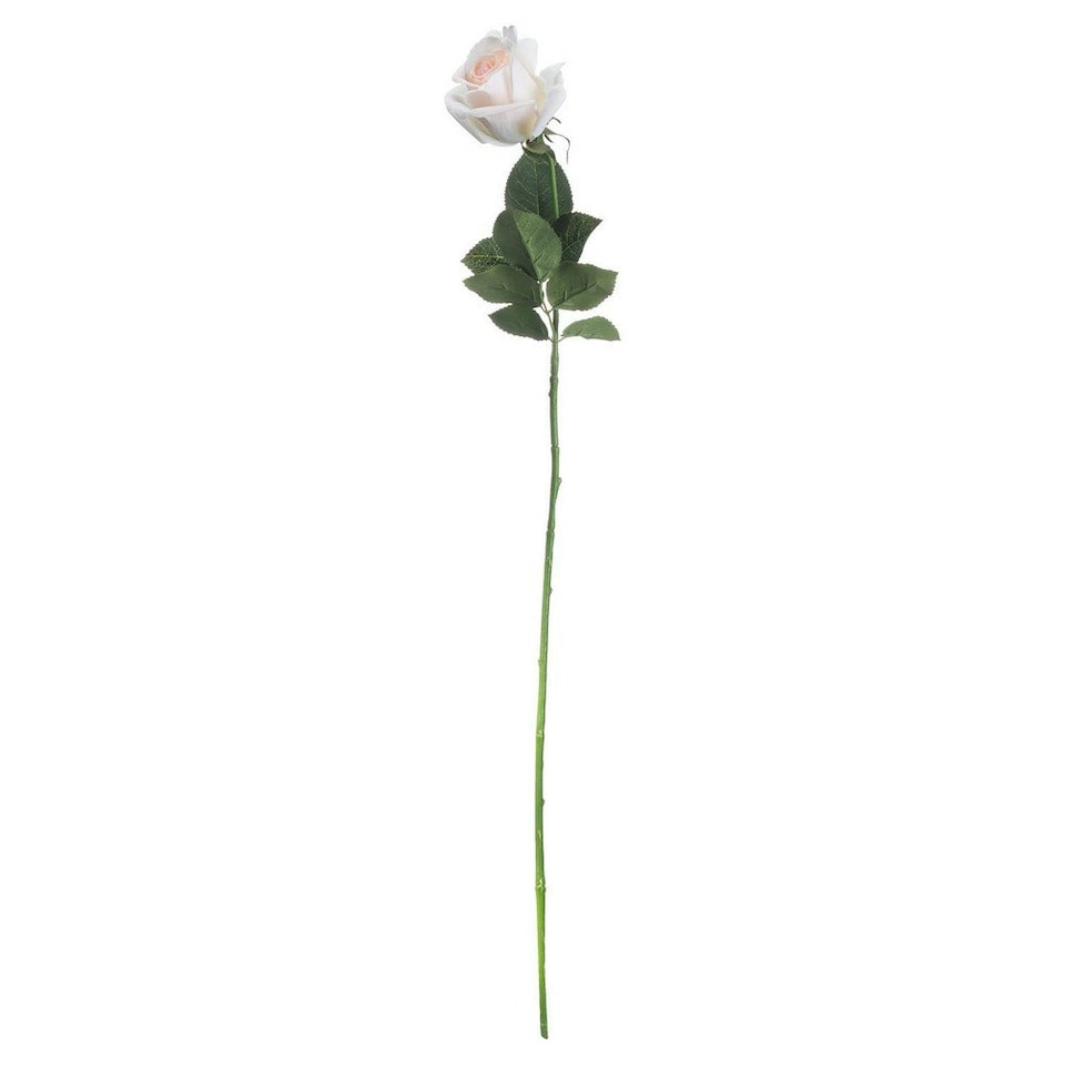 image 1 of Hill Interiors Artificial Single Stem Tea Rose - Palest Pink - 65cm