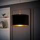 image 3 of ValueLights Reni Medium Black Velvet Gold Inner Lamp Shade | Black