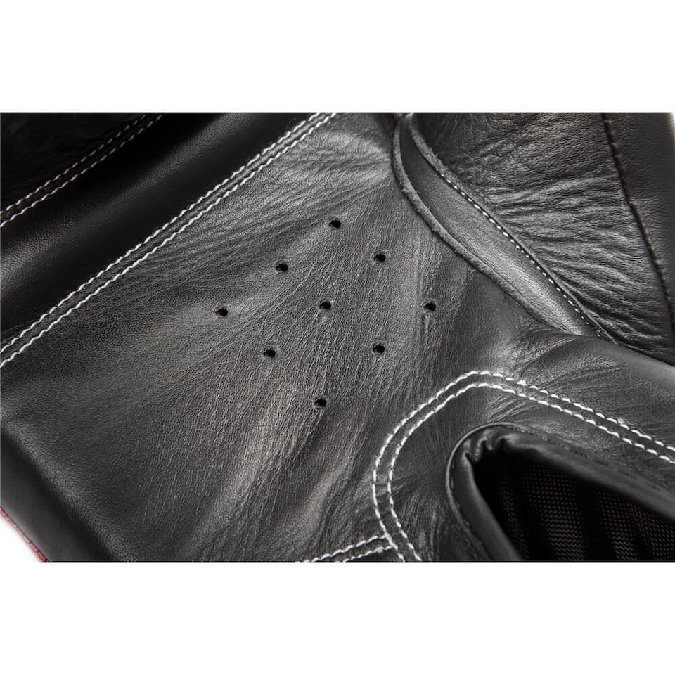 image 1 of Reebok Combat Leather Boxing Gloves - Leather Training Gloves with 5mm Gel & Injection Foam, Double-Loop Wrist Fastening (10oz/12oz) - Red/Black | Black | Red and Black | 10oz