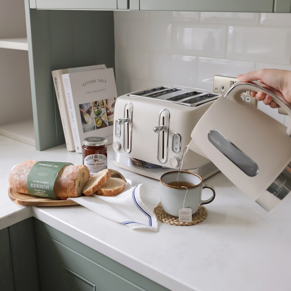 image 1 of Laura Ashley - Dove Grey 4 Slice Toaster - 7 Browning Levels - 1850W