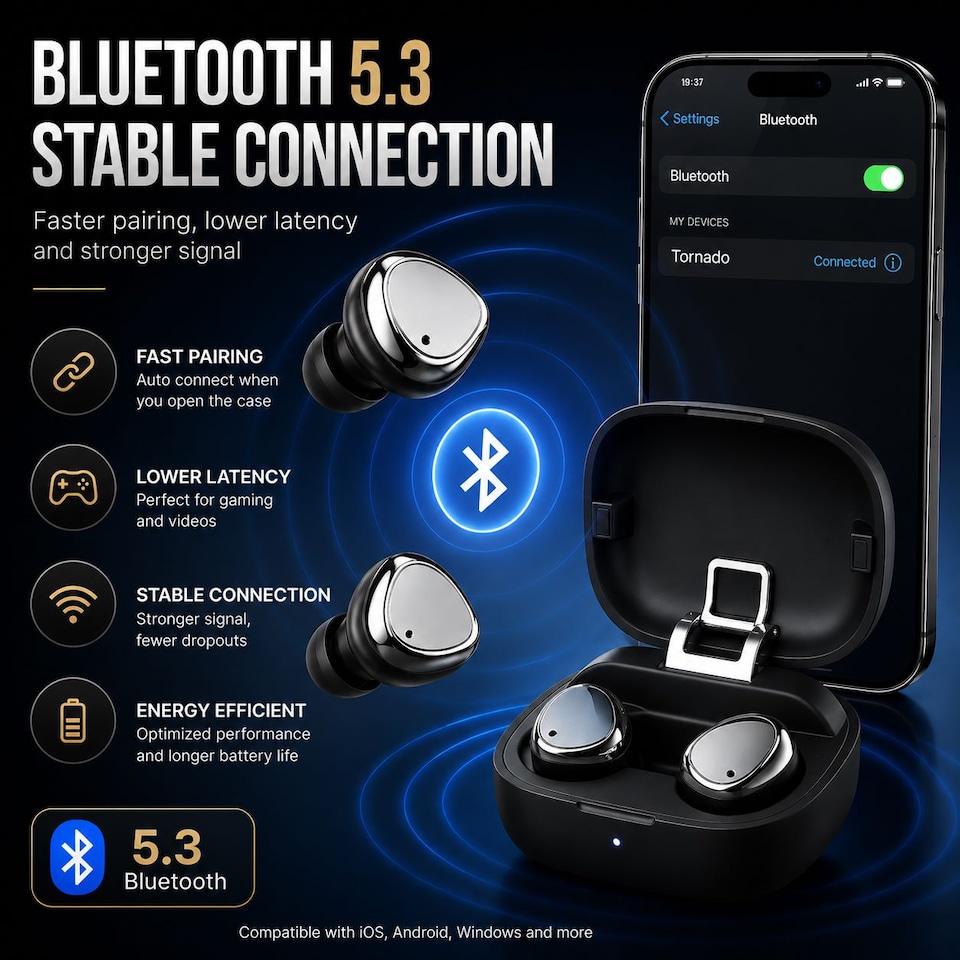 image 1 of Tornado Wireless Headphones for Mobile Phones and Entertainment