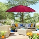 image 2 of Outsunny 2.5m Round Curved Adjustable Parasol Sun Umbrella Metal Pole Red