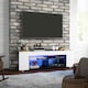 image 2 of HOMCOM TV Stand Cabinet, 145cm Modern TV Unit with Glass Shelves, RGB LED Light for Living Room, Entertainment Unit for 32 40 43 50 52 55 60 inch 4k TV, White