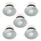 image 1 of Set of 5 Fire Rated LED Bathroom Downlights - Brushed Steel IP65 Recessed Downlights Silver