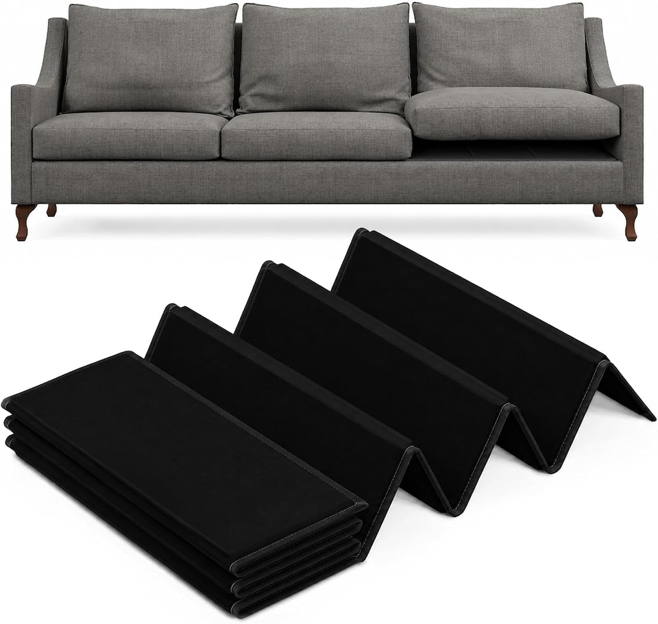 image 1 of Sofa Seat Support Board | Foldable Sofa Rejuvenator Board | Sagging Sofa Cushion Support 3 Seaters (48cm x 144cm) | Black