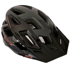 AWE AweRide In Mould Enduro Bike Helmet Black/Red 58-61cm Crash Guarantee* Black | L