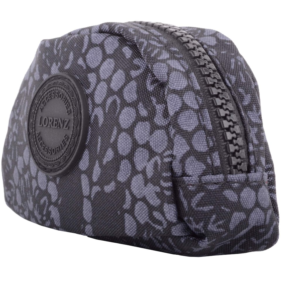 image 1 of Lorenz Womens Handy Zip Round Coin / Money Purse / Holder with Inner Clip | Black | Black Floral