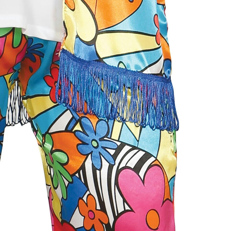 image 1 of Fancy Dress Adult Rainbow Hippie Man - L