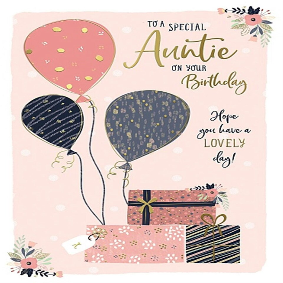 image 1 of Birthday Balloons Auntie Birthday Card