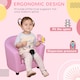 image 4 of HOMCOM Kids Sofa Set Children Armchair Toddler Chair Padding with Footstool | Pink | One Size