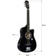 image 2 of Classic 38" 4/4 Acoustic Guitar – 6-String, Full Size, Unisex, Ideal for Beginners and Students, Black Brown