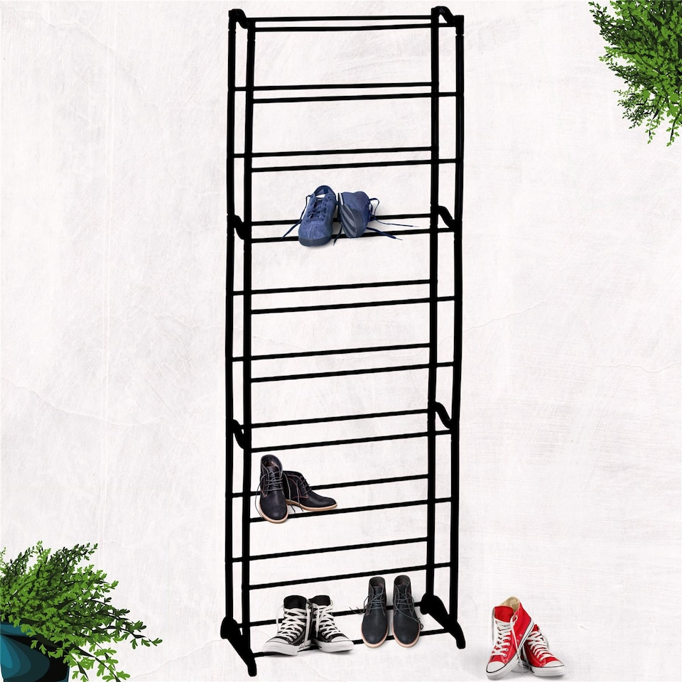 image 1 of GEEZY 10 Layers Shoe Rack Storage Organizer Black 50 Pairs