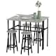 image 1 of HOMCOM 6-Piece Industrial Bar Table Set, 2 Kitchen Tables with 4 Stools, Grey