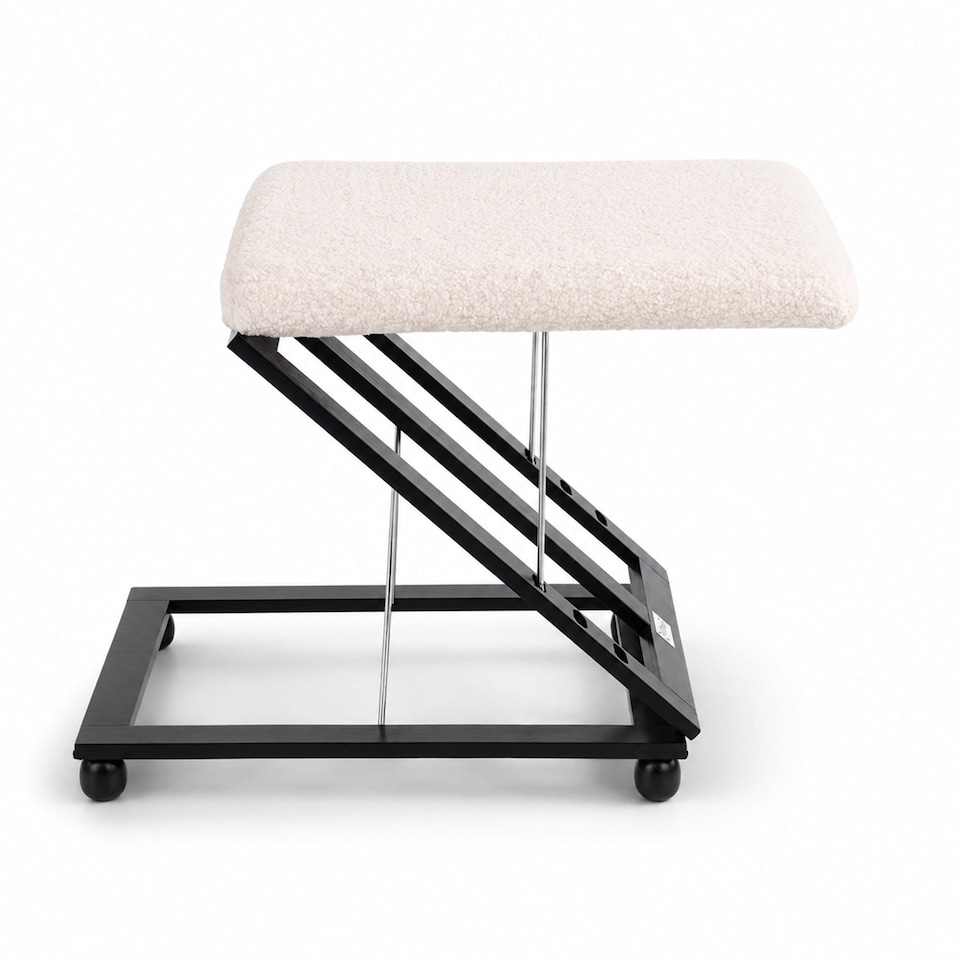 image 1 of Adjustable Folding Cushion Padded Footstool Foot Rest