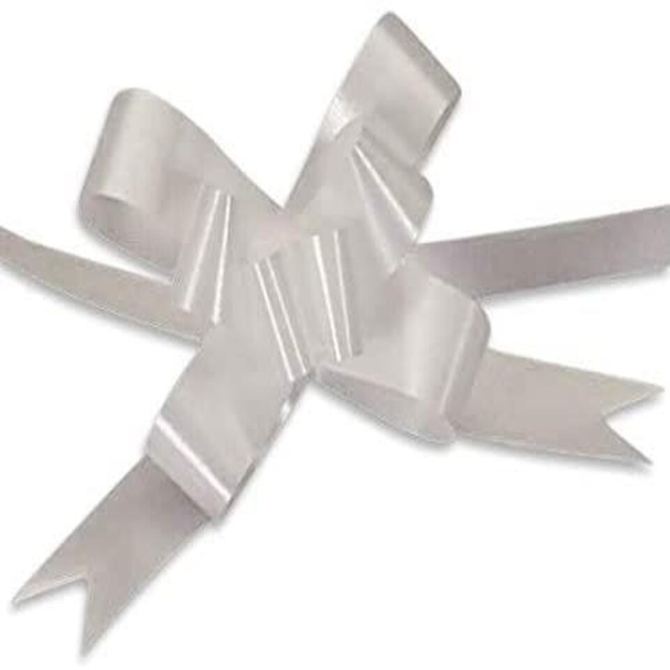 image 1 of 10 Silver Pull Bows 30mm