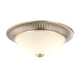 image 2 of Traditional Antique Brass Flush Ceiling Light Fitting with White Glass Diffuser | Gold | Antique Brass | 1