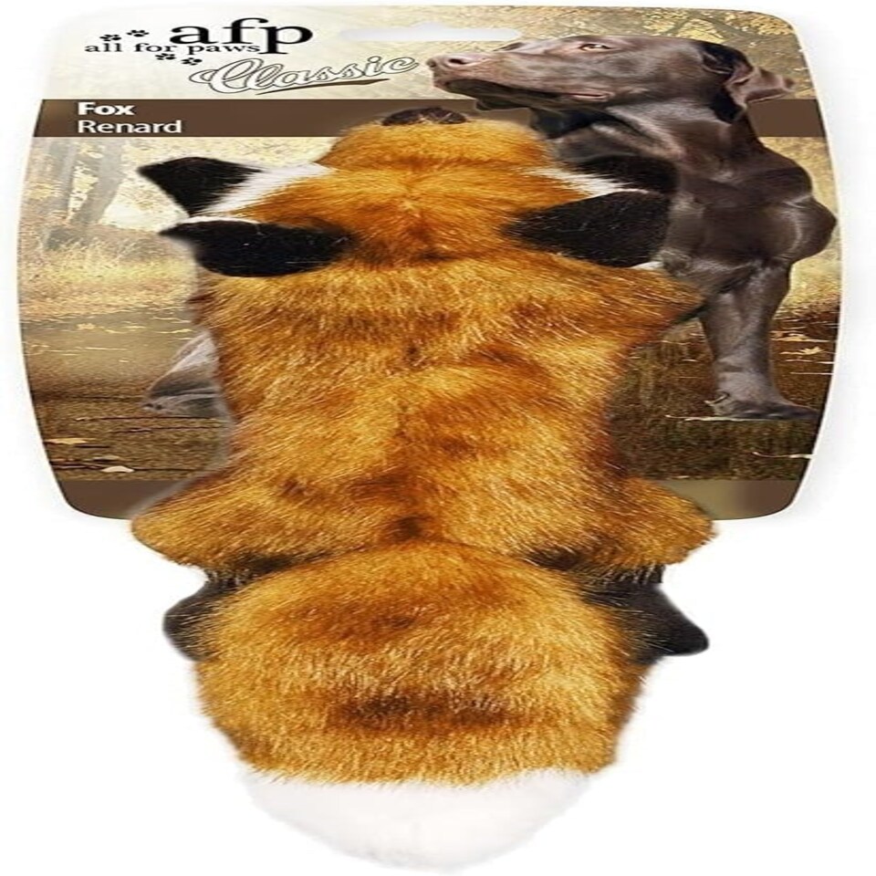 image 1 of All For Paws Fox Dog Toy with Squeaker Red
