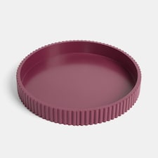 OHS Ribbed Round Decorative Tray Table Organiser Countertop Storage