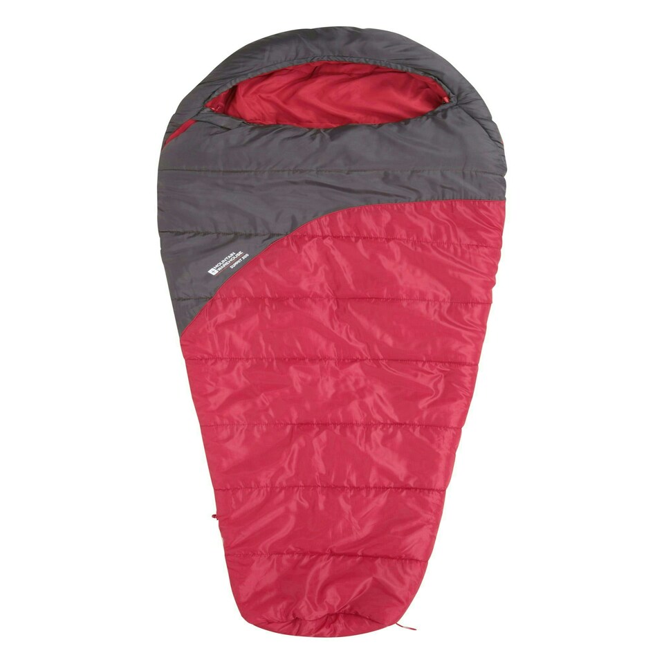 image 1 of Mountain Warehouse Summit 300 Square Sleeping Bag Insulated Two Way Zip Camp Bed Left Handed Zip - Regular Length (200cm) Red