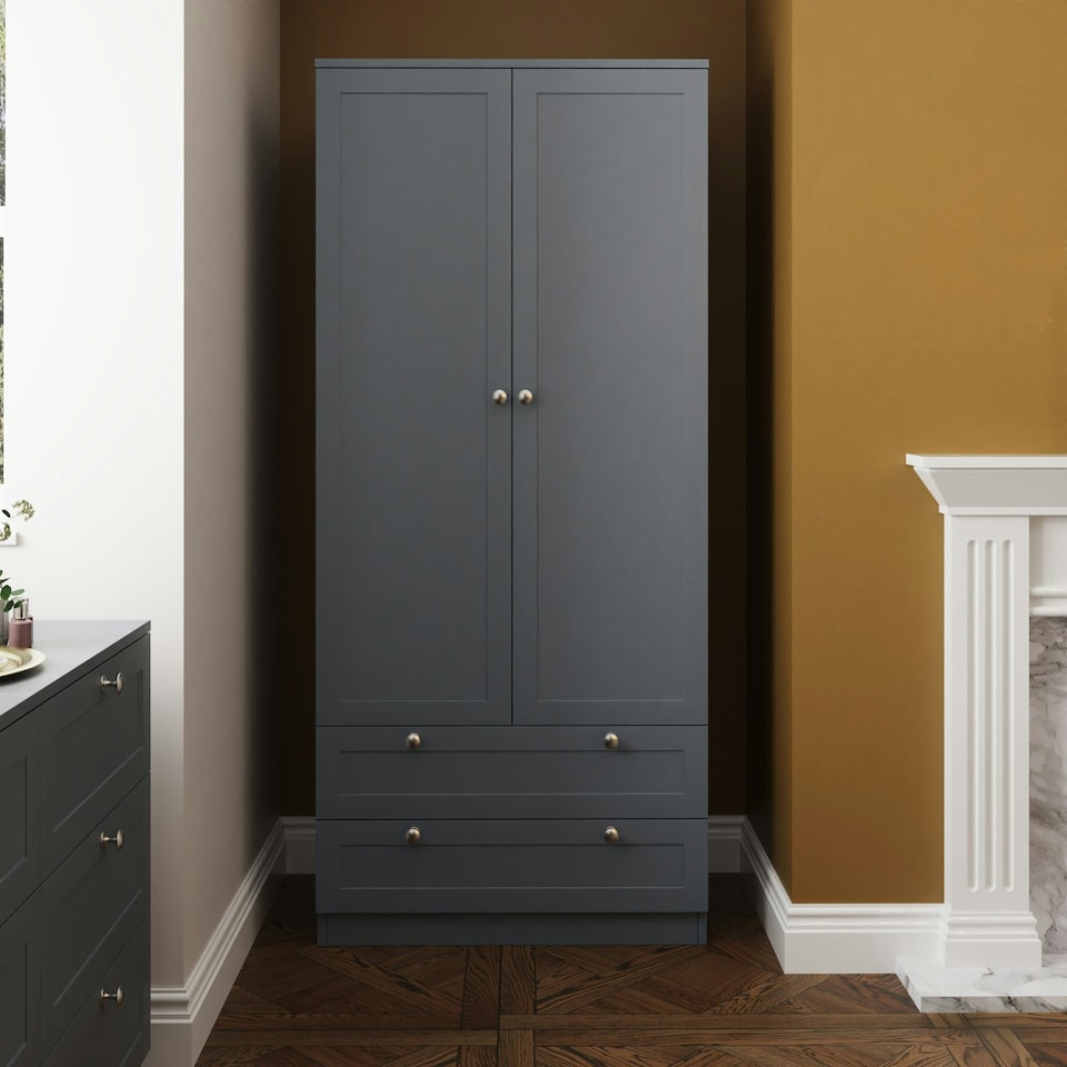 image 1 of FWStyle Artus Shaker 2 Door 2 Drawer Combination Wardrobe Matt Grey Grey
