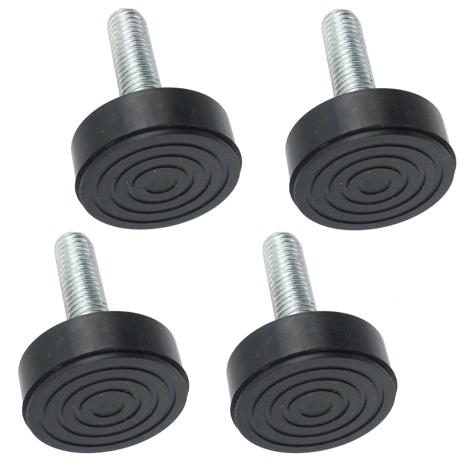 image 1 of SPARES2GO Universal Fridge Freezer Adjustable Screw in Foot (Pack of 4, 8mm Thread)