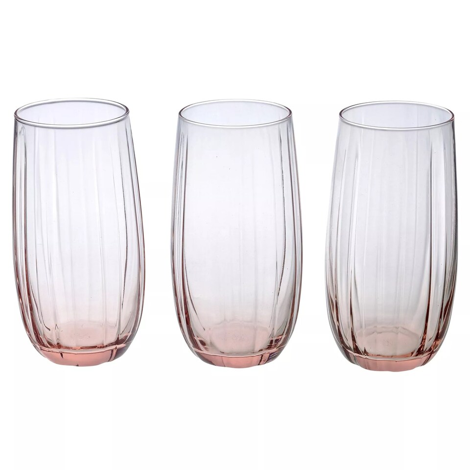 image 1 of Linka Coloured Glasses Sets Glassware Cup Tall Short Cocktail Tumblers | Multi | Pink 500ml