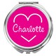 image 2 of Personalised Pink Name Compact Mirror Silver