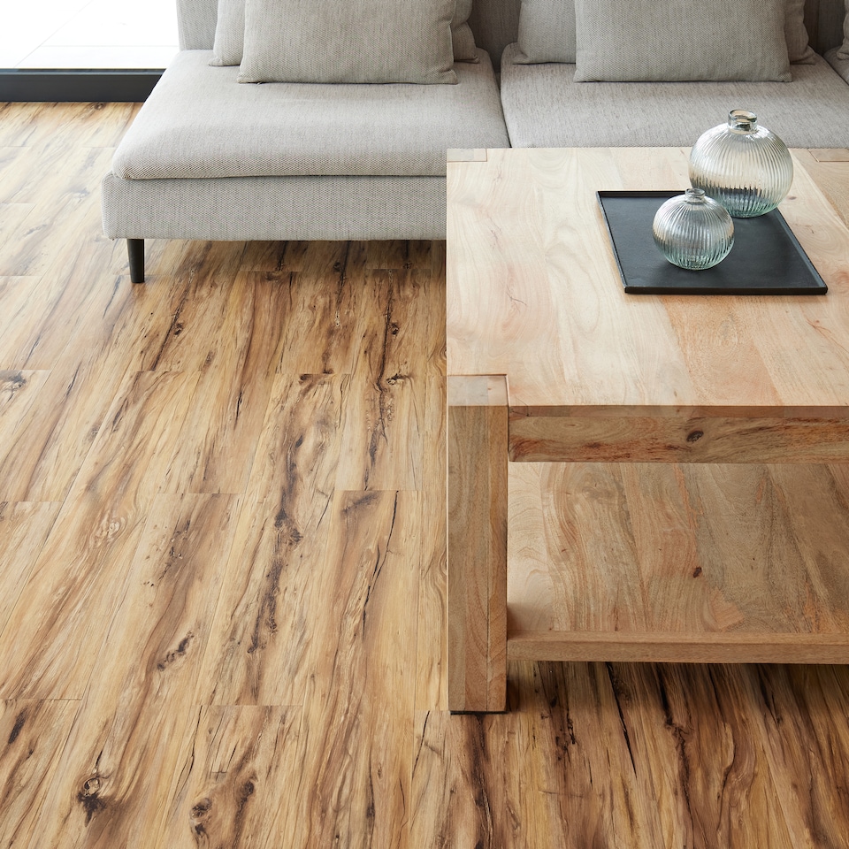 image 1 of NOVECRAFTO Self Adhesive Vinyl Floor Planks – 36x5.98 in (91.4x15.2cm) – Peel & Stick Flooring Tiles – Sandalwood Glow Wood Effect – Pack of Vinyl Tiles | Brown | 5 sqm