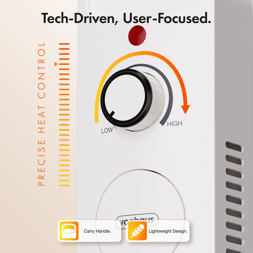 image 1 of VonHaus Oil Filled Radiator 6 Fin Portable Electric Heater