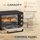image 4 of HOMCOM Mini Oven 16L Countertop Oven w/ Adjustable Temp Timer 1400W, Black