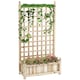 image 1 of Outsunny Raised Garden Bed with Trellis Garden Planters Indoor Outdoor Natural