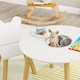 image 6 of AIYAPLAY 3 Pieces Toddler Table and Chair Set w/ Centre Mesh Bag, White