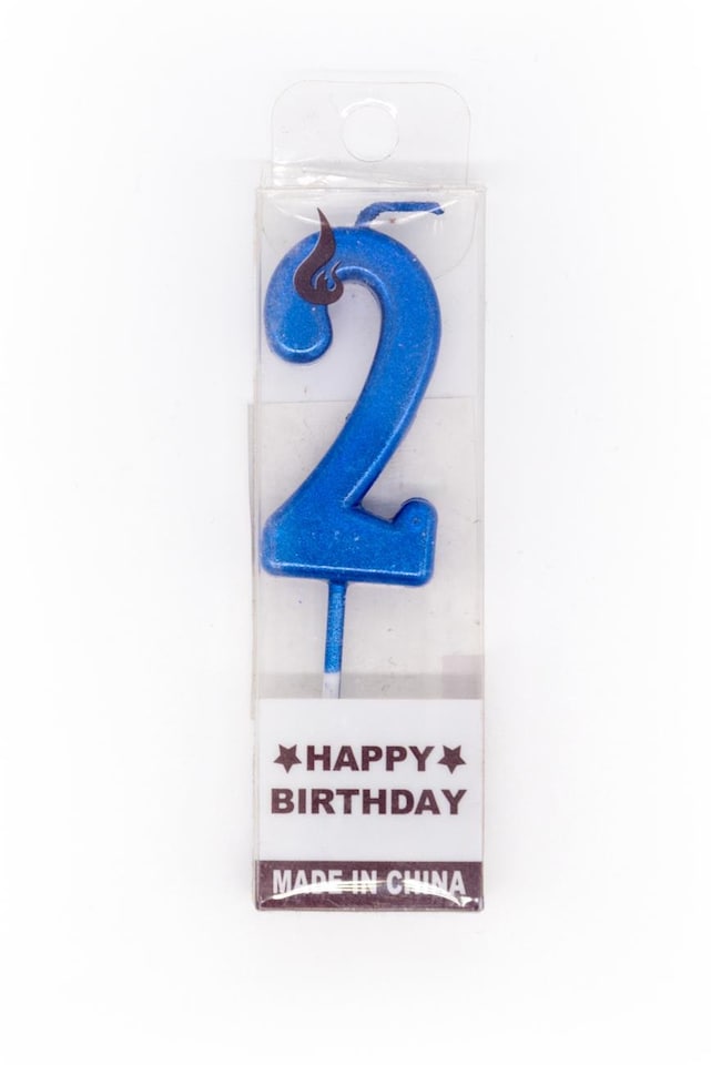image 1 of Blue Number 2 Candle | Blue